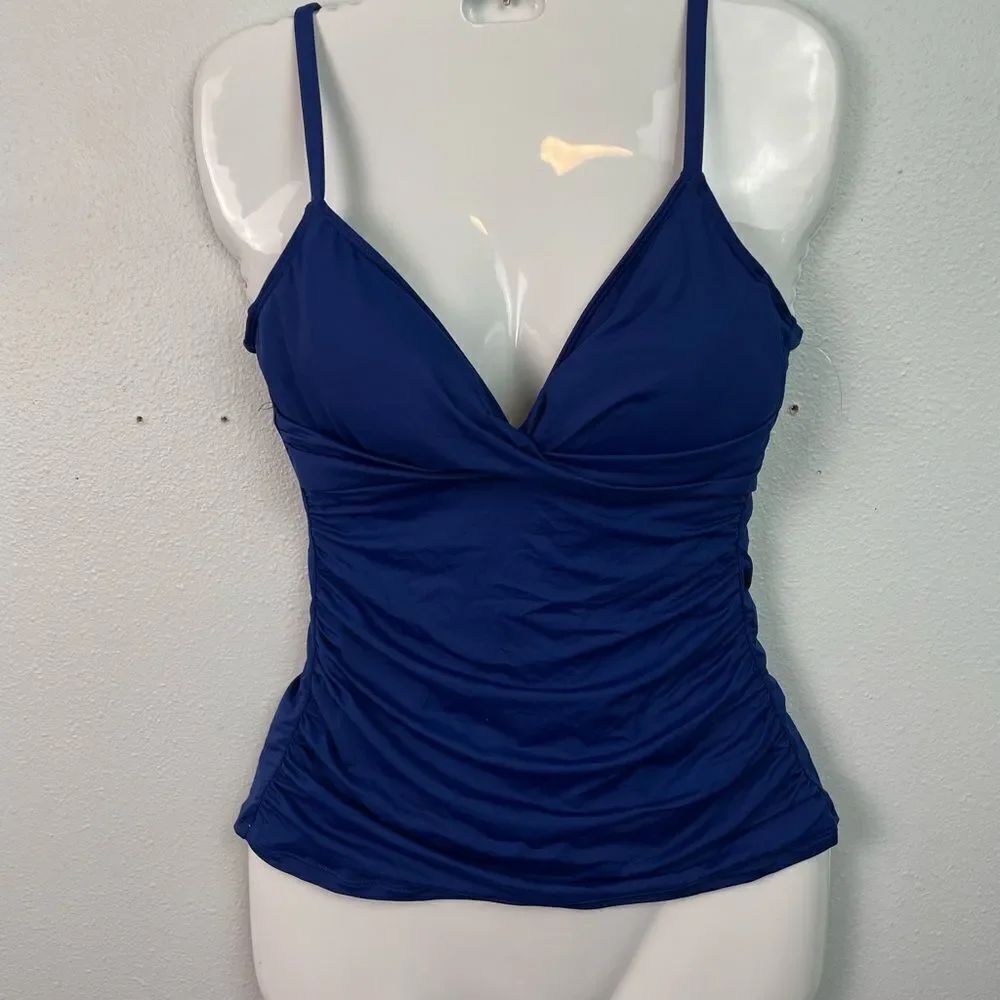 NWOT Lauren Ralph Lauren Navy Tankini Swim Top Size 8